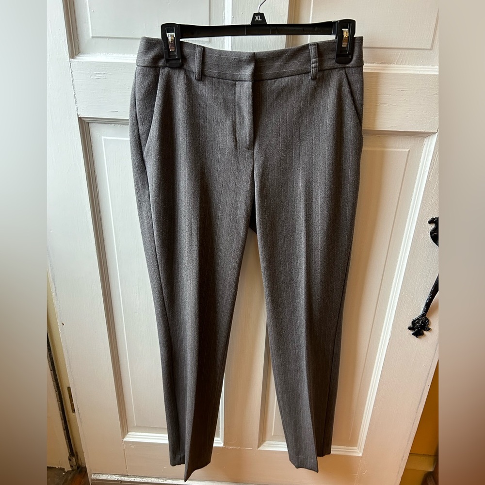 Gray Striped Express Ankle Pants